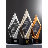 Commemorative Creative Employee Rhombus Custom New Trophy Award2024Excellent Customized Annual Meeti
