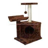 Paws N Tails Scratching & Tree Play His Hole For Cats Brown Color