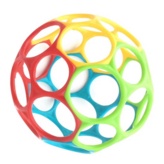 [Father's Pick]OBall Small Baby Ball | Random Color | Soft & Flexible Rattle Toy for Infants | Easy-