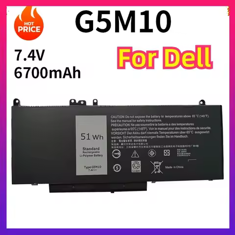New G5M10 Laptop Battery for Dell DELL Latitude E5250 E5450 E5550 G5M10 8V5GX P27S P72G 7.4V 51WH De