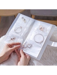 1入組珠寶收納盒，耳環防氧化戒指手鐲透明防塵袋，項鍊配件相冊密封袋