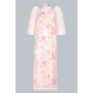 Áo dài Kỳ Hoa - Áo dài khoét yếm in đính nơ 2M04.2409OG áo dài cách tân cổ yếm thiết kế bởi JM Dress