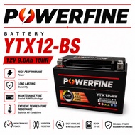 YTX12-BS YTX12 POWERFINE BATTERY GEL YAMAHA XJ600N XT600 HONDA VERSYS 650 BLADE 250