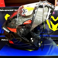 [ FREE HELMET BAG ] Original MHR FU935 Racing Double Visor DV Flip Up Full Face Road Racing Helmet Topi Full Face MHR 2 Visor Dalam Wizer