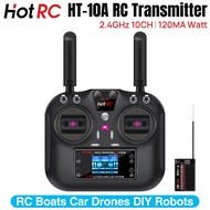 HOTRC HT-10A RC Transmitter 10CH With F-10A Receiver For Model Airplanes RC Boats Car Drones DIY Rob