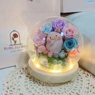 lulu豬 保鮮花瓶 永生花 字母燈 花球 生日禮物 聖誕禮物 交換禮物 花
