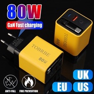 80W GaN Fast Charger - Wall Charger Plug Head - USB C Cable Charging Head - USB Type C Charger - US&