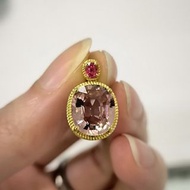 阿富汗碧璽絕地武士色尖晶石9K金吊墜