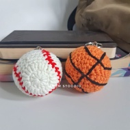 GANTUNGAN Baseball Basketball Crochet Keychain Keychain Ball Amigurumi Baseball