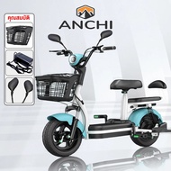 พร้อมส่งจากในไทย รับประกันสินค้า ติดปัญหาการใช้งาน เคลมได้แน่นอน ANCHI จักรยานไฟฟ้า electric bike แบตเตอรี่ 4 ก้อน แบตเตอรี่ที่ถอดได้ สกูตเตอร์ไฟฟ้ามีกระจกมองหลังไฟหน้า electric bicycle electric scooter