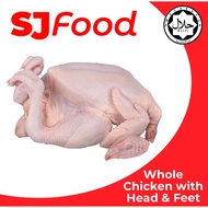 SJ Food  1.6KG -1.8KG Fresh Frozen Whole Chicken With Head &amp; Feet