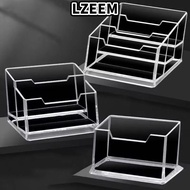 LZEEM 1Pcs Bussiness Card Holder, 1/2/3 Grids  Transparent Business Card Box, School Office Supplies