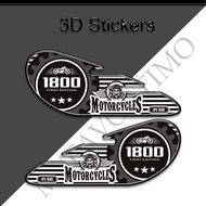 Sticker 3 มิติรูปกระดูกปลาสำหรับ BMW R18 1800CC วัสดุ PVC สะท้อนแสง ตกแต่งรถจักรยานยนต์ ตกแต่งภายใน 