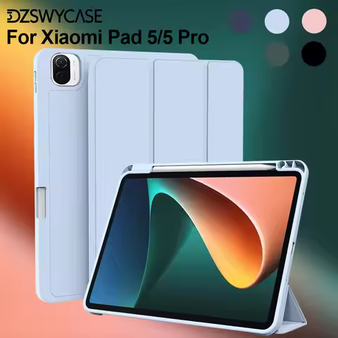 Case for Xiaomi Pad 5 11 Inch 2021, for MiPad 5 Pro 11 Soft Back Cover, Auto Wake/Sleep, Tri-fold Li