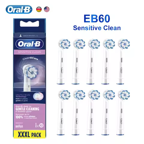 Oral-B EB60 Sensi Ultrathin Replacement Electric Toothbrush Heads Clean Care Sensitive Original Toot