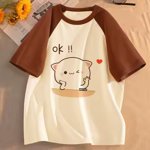 Bubu Dudu shirt girl anime University Grunge Trendy t shirt Digital University Retro korean clothes 