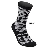 (D22-47) Baisky Sport Socks, freesize, color Black/White