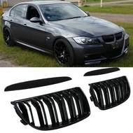 Gloss Black Front Kidney Grill Grille Bumper For BMW 3 Series E90 E91 2006-2008