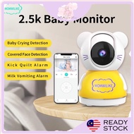 Momwilike CCTV Smart Baby Monitor 2.5K Video Baby Monitor with Pan-Tilt-Zoom Camera Crying Detection