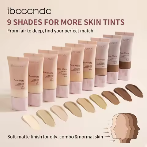 Matte Foundation Long-Lasting & Waterproof Natural Coverage Deep Skin-Nourishing Smooth Skin-Friendl