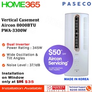 Paseco Vertical Casement Aircon 8000BTU PWA-3300W *INSTALL $35