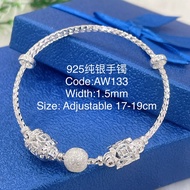 925纯银手镯(925 Silver Bangle)GelangTangan Untuk Dewasa original Silver /925 Perak tulen