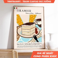 Wall paintings, Italian Food Poster, Tiramisu, Dessert Poster, Art Poster, Rome, Kitchen Poster, Ita