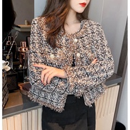 [Hi Girl] French Retro Fashion Jacket Women Spring Short Style Classy Slim-fit All-match Top