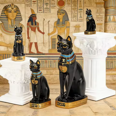 Ancient Egypt God Cat Resin Ornament Bastet Handicraft Desktop Decoration Guard Museum Souvenir Myst
