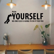 2pcs Inspirational Quote Wall Sticker Push Yourself Motivation Success Wall Decal Art Vinyl Office D