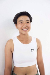 GROW up เสื้อกล้ามทอมคุณภาพดีที่สุด ( ครึ่งตัว ) สีขาว