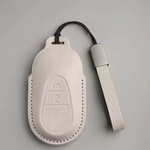 Genuine Leather Key Cover for 2024 Mercedes E300L GLC260L Maybach S400L New C-Class Premium Key Fob 
