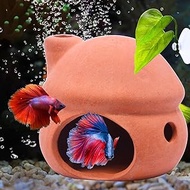 Saim Pleco Caves Betta Fish Tank Accessories, Ceramics Mushroom House Aquarium Decorations Smalland 