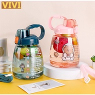 1300ML/ Botol Air Viral Large Capacity Sport Pudding Style Portable Water Bottle Girls Kids V47
