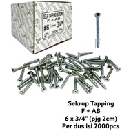 SC99 F+AB 6x3/4" (2cm long) lion brand tapping Screws 6 x 3/4