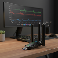 AX900 Dual-Band WiFi and Bluetooth USB Adapter with Antenna, Plug and Play for Windows  AX900 Penyes