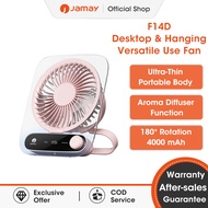 JAMAY 3-In-1 Portable Fan USB Desk Fan Wall Fan 199 Level Adjustment Rechargeable Mini Fan With LED 