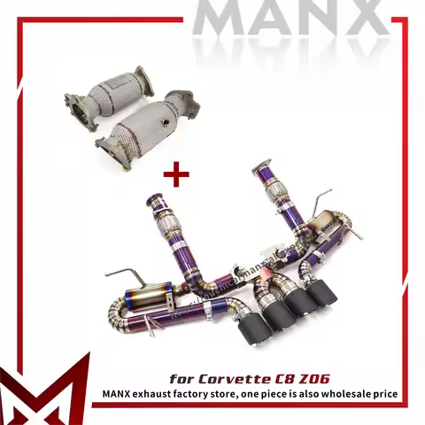 MANX Exhaust for Corvette C8 Z06 5.5L V8 Ti Catback Exact Fit Downpipe Heat shield High performance 