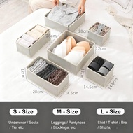 GEESO 6PCS Foldable Clothes Storage Box (With Zip) - Drawer Organizer for Stomach, Bra & Socks
