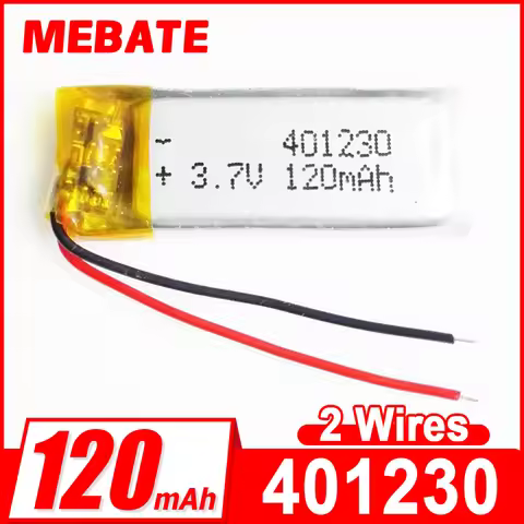 3.7V 120mAh Lithium Polymer Lipo Rechargeable Battery 401230 Small Size For MP3 GPS Bbluetooth Heads