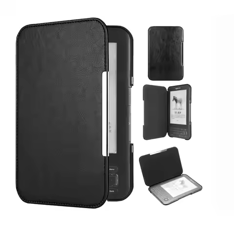 For Amazon Kindle 3 Keyboard Wi-Fi / 3G Case (D00901) 6" eBook Slim Folio PU Leather Cover For Kindl