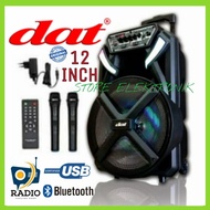 Speaker Trolley Dat 12 Inch DT1210FT X2 Speaker Portable Wireless.. .