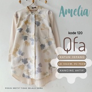KATUN KEMEJA AMELIA BLOUSE WOMEN'S SHIRT, COOL JAPANESE COTTON, BEAUTIFUL MOTIF