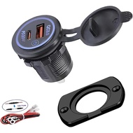 USB C Car Charger Socket - Fast Charging 12V/24V Adapter with Quick Charge 3.0 & Power Delivery Mult