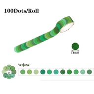 100pcs/roll Colorful Dots Washi Tapes Diar