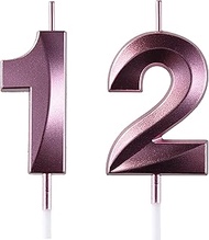 AOOLADA 12 & 21 Birthday Candle, 12th & 21st Cake Candles, Number 12 & 21 Birthday Candles for Cake 