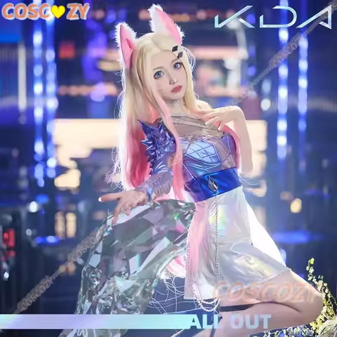 Kda Ahri Cosplay Costume 2020 S10 World K/DA All Out Pop Star Hip-hop Full Set Wig for Halloween Xma