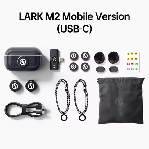 Hollyland Lark M2 Wireless Lavalier Microphone for iPhone Android Camera Noise Cancellation for Vide