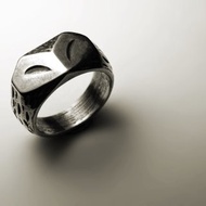 抽象貓頭鷹銀戒指