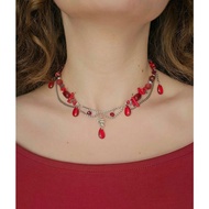 Red bead gothic necklace